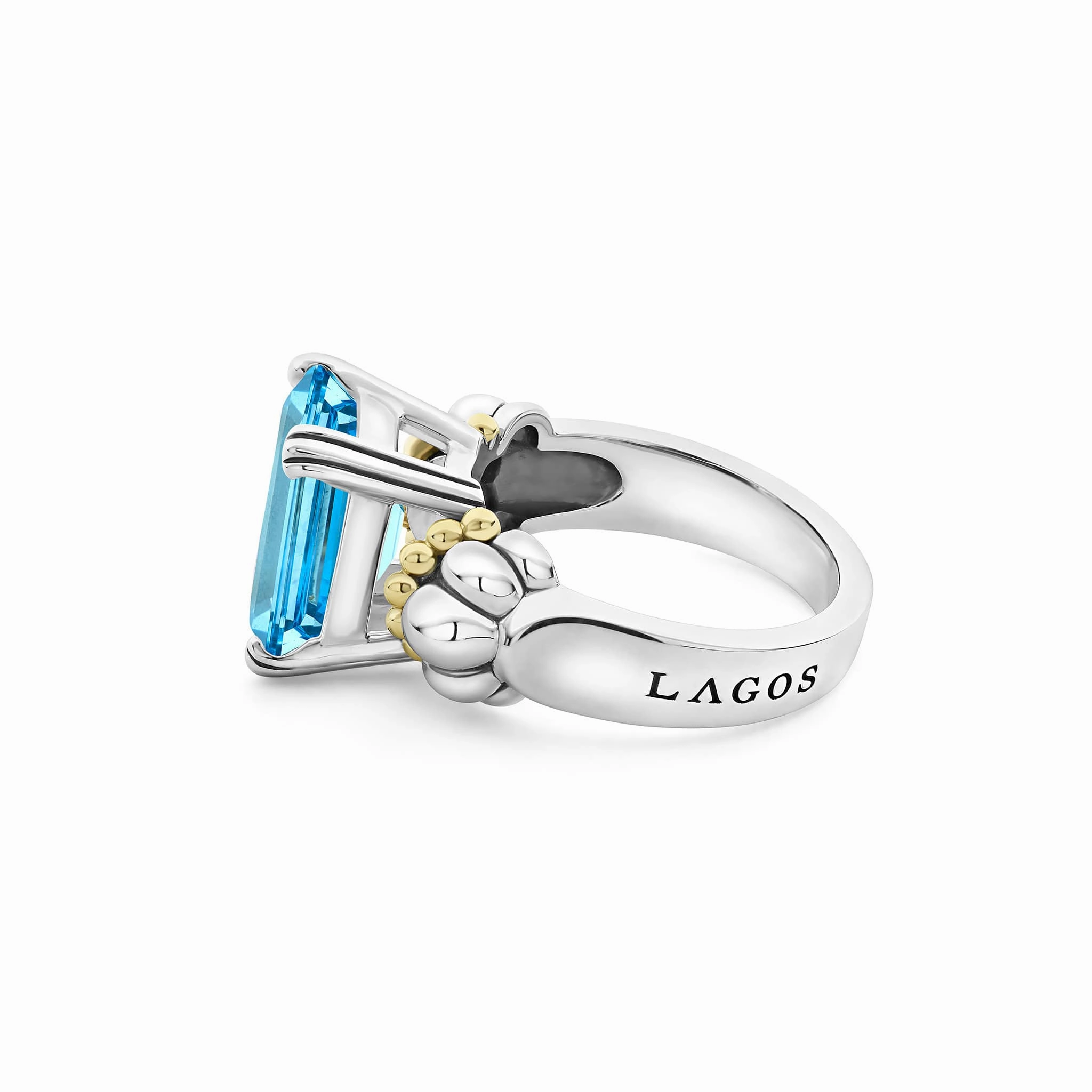 Glacier Medium Emerald-Cut Swiss Blue Topaz Ring
