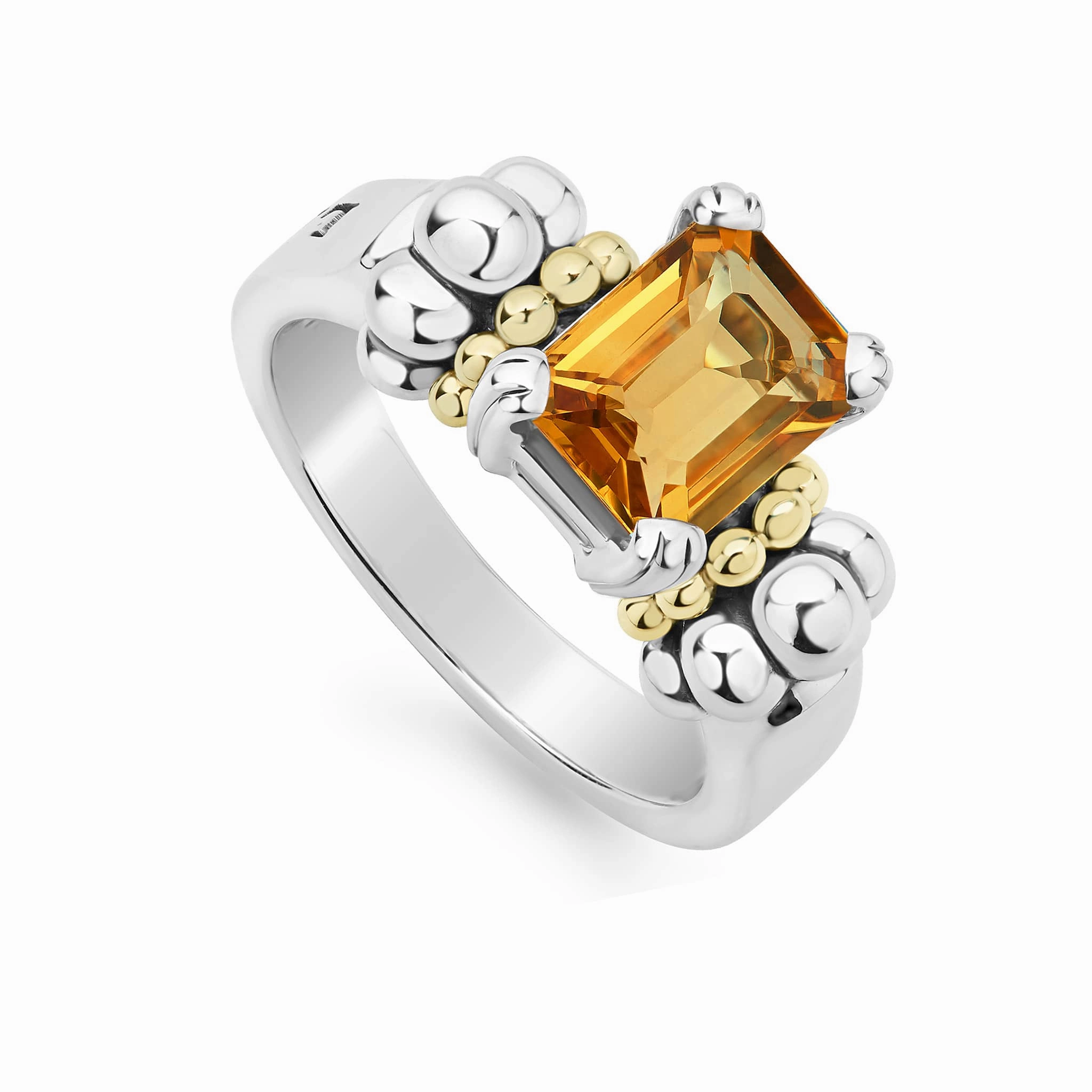 Glacier Small Emerald-Cut Citrine Ring