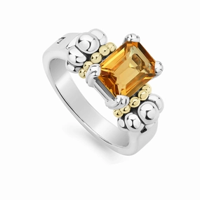 Glacier Small Emerald-Cut Citrine Ring