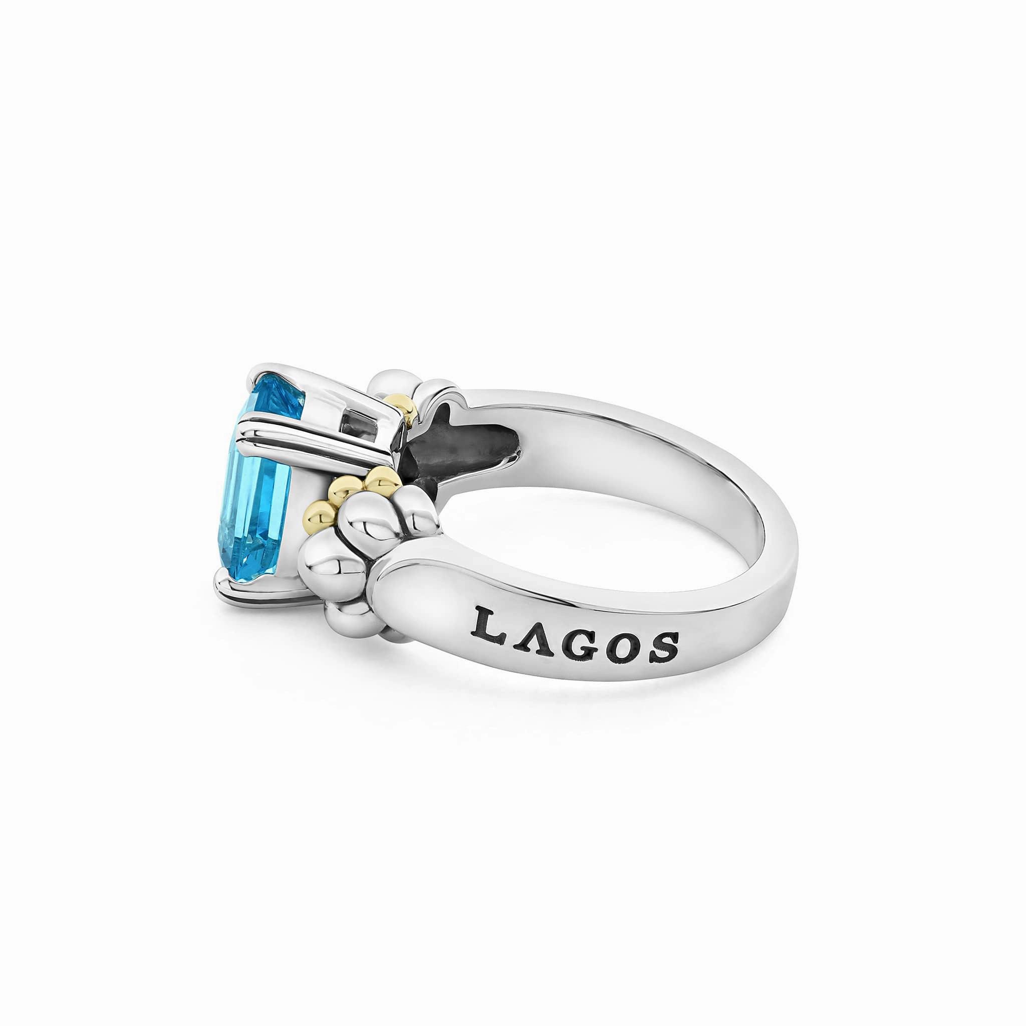 Glacier Small Emerald-Cut Swiss Blue Topaz Ring