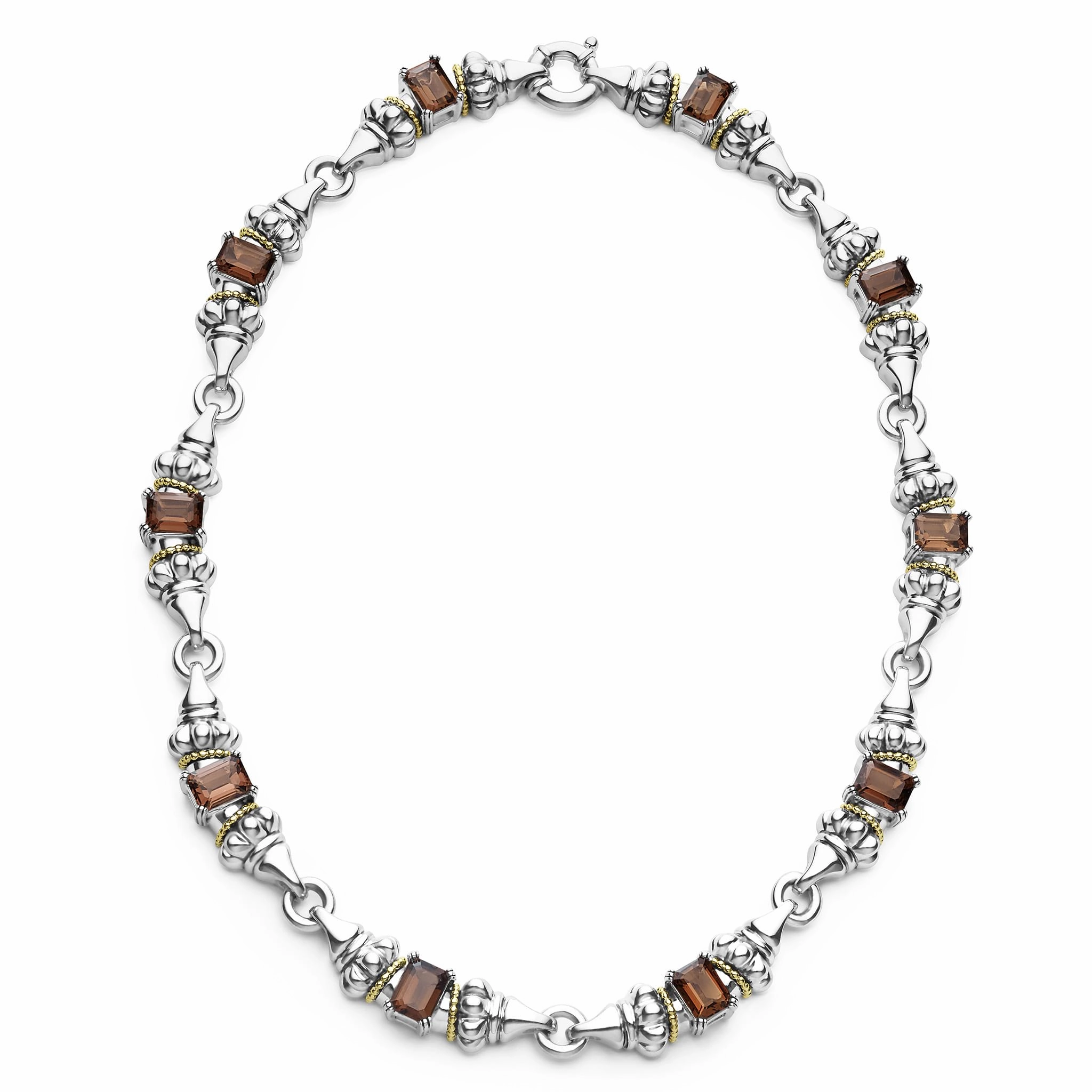 Glacier Smokey Quartz Caviar Necklace