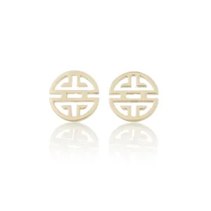 Gold Shou Stud Earrings