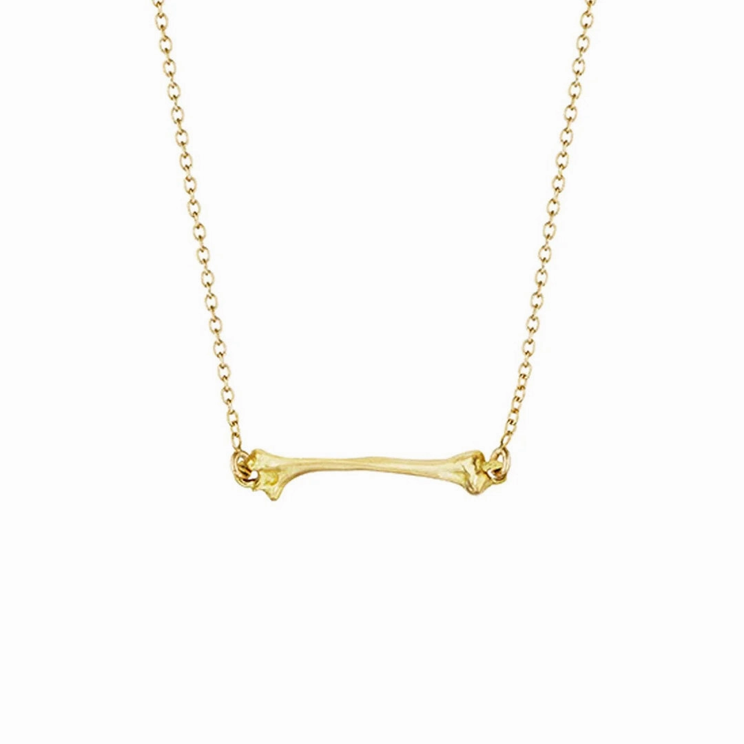 Gold Bone Bar Necklace