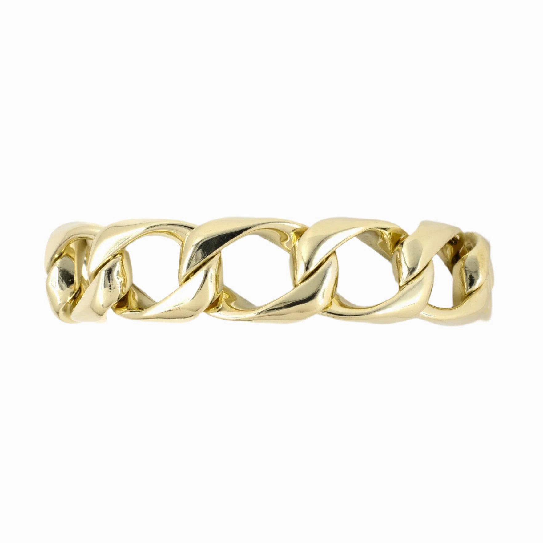 Gold Hollow Open Curb Link Bracelet