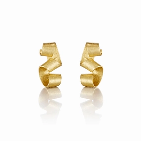 Gold Ribbon Earrings