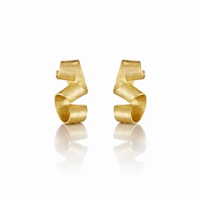 Gold Ribbon Earrings