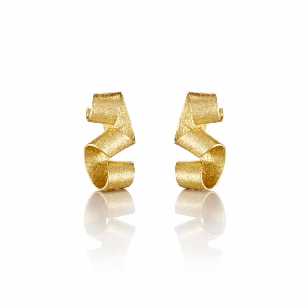 Gold Ribbon Earrings