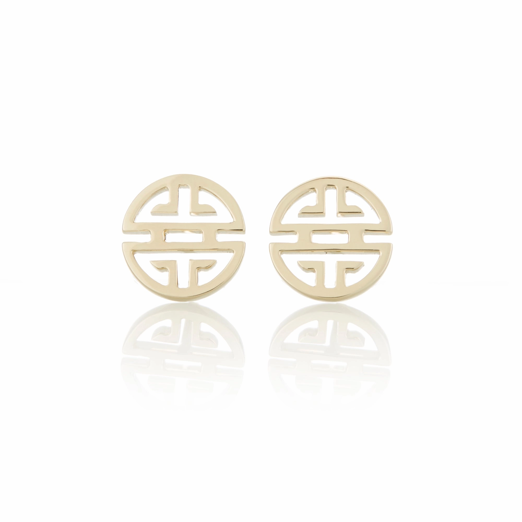 Gold Shou Stud Earrings