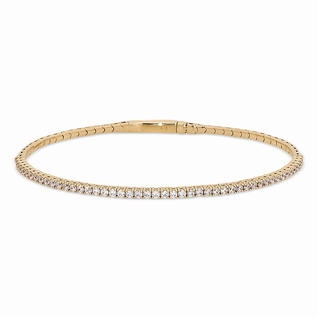 Gold Vermeil April Birthstone Flex Bracelet