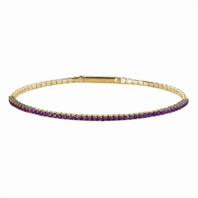 Gold Vermeil February Birthstone Flex Bracelet