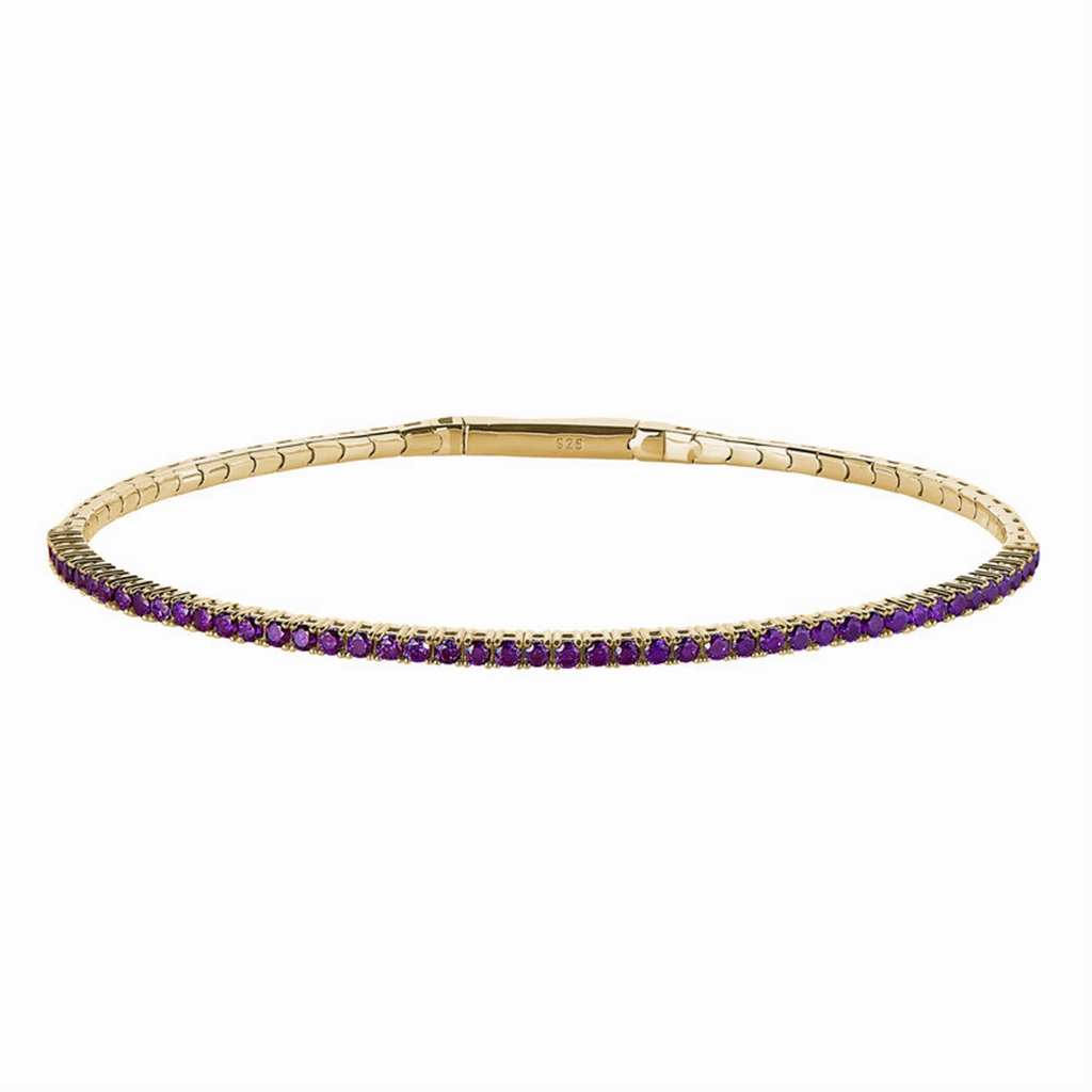 Gold Vermeil February Birthstone Flex Bracelet