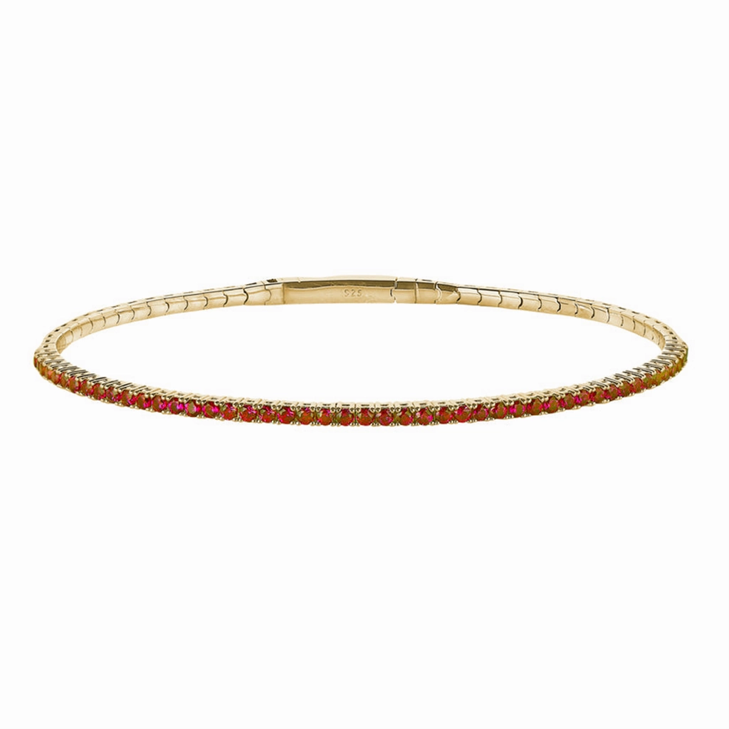 Gold Vermeil July Birthstone Flex Bracelet