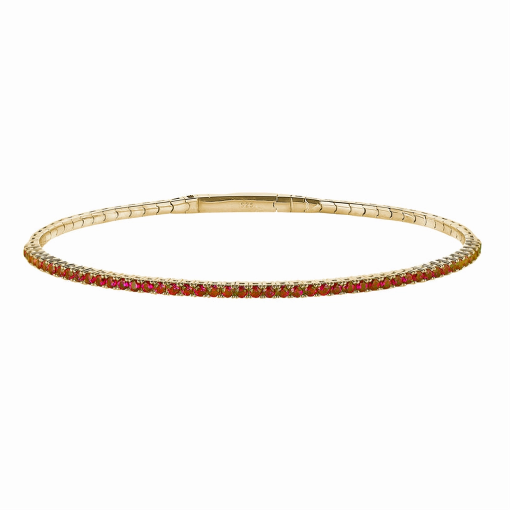 Gold Vermeil July Birthstone Flex Bracelet