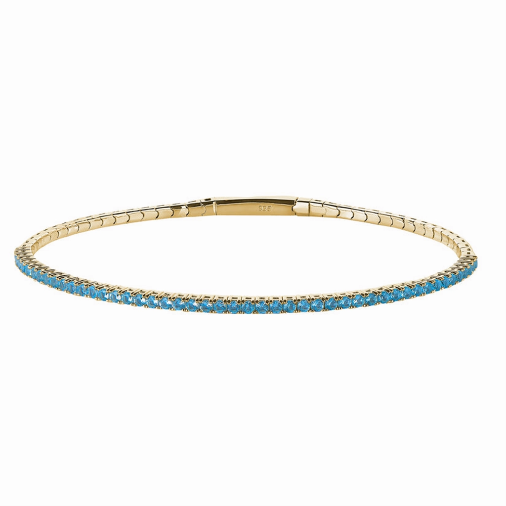 Gold Vermeil March Birthstone Flex Bracelet
