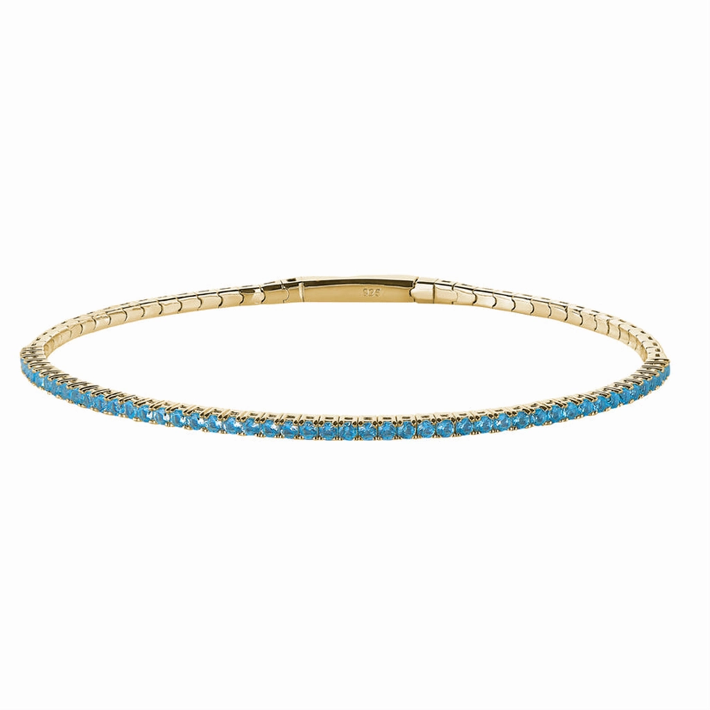 Gold Vermeil March Birthstone Flex Bracelet