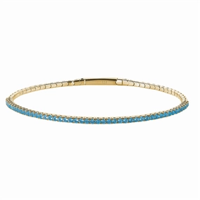 Gold Vermeil March Birthstone Flex Bracelet