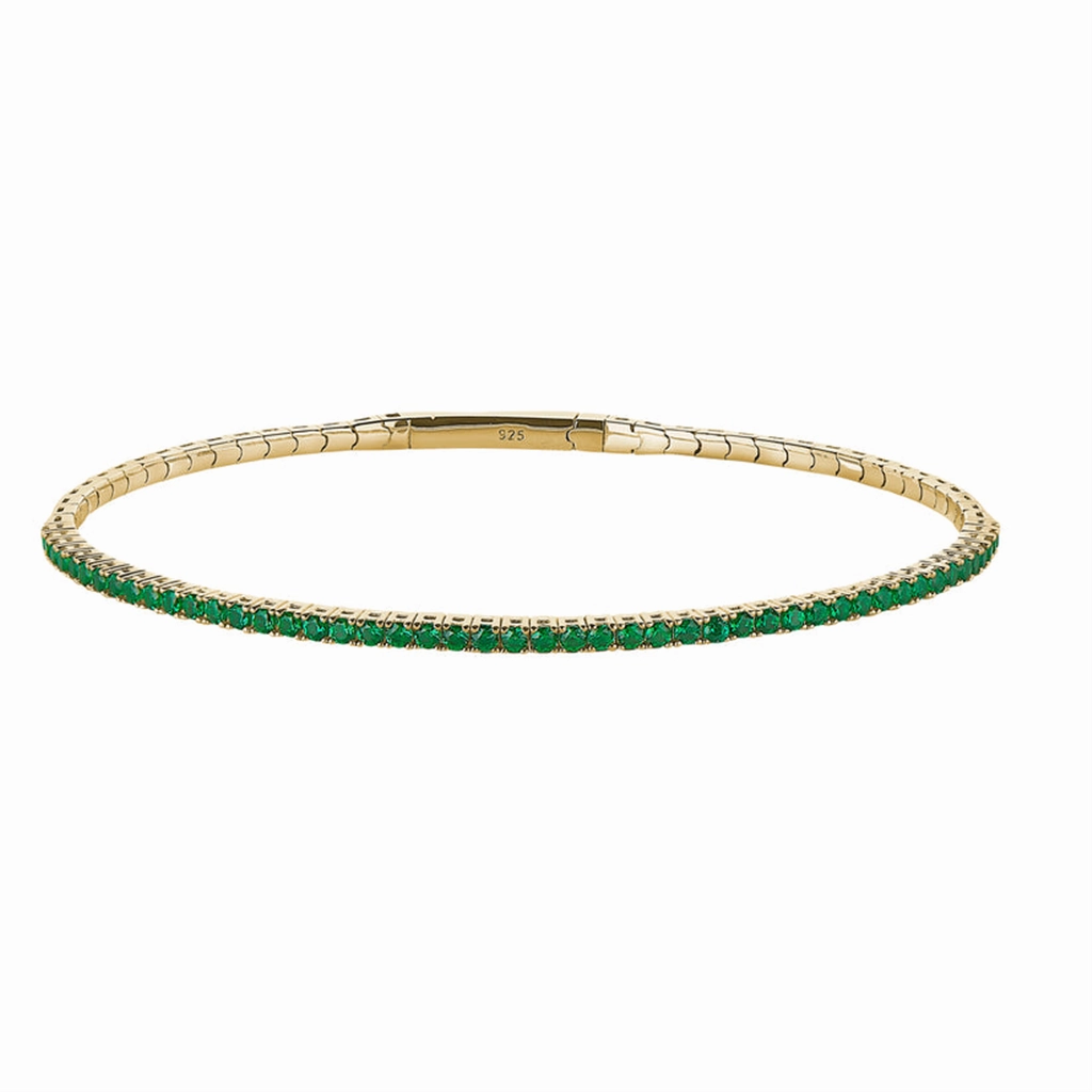 Gold Vermeil May Birthstone Flex Bracelet