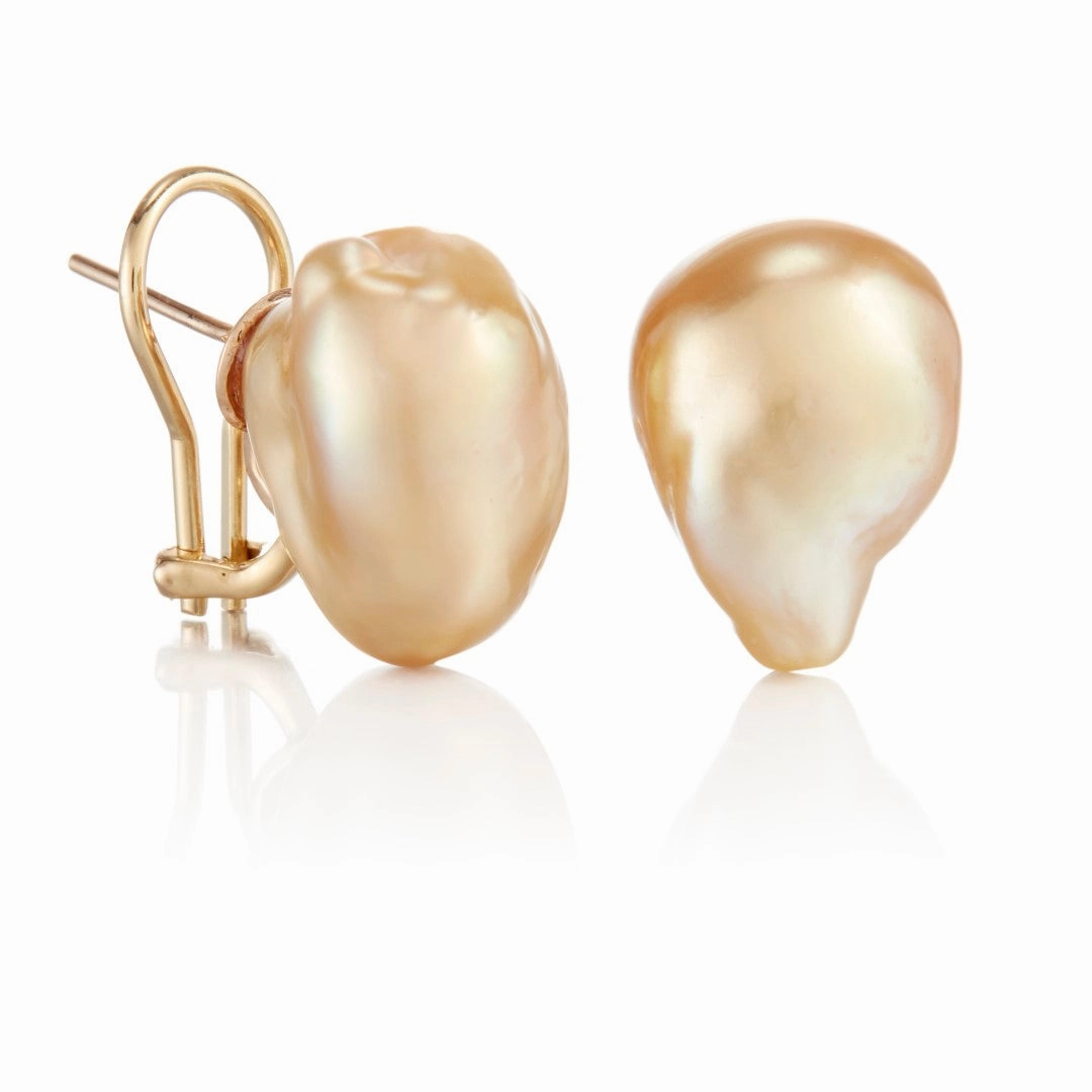 Golden Baroque South Sea Pearl Earrings
