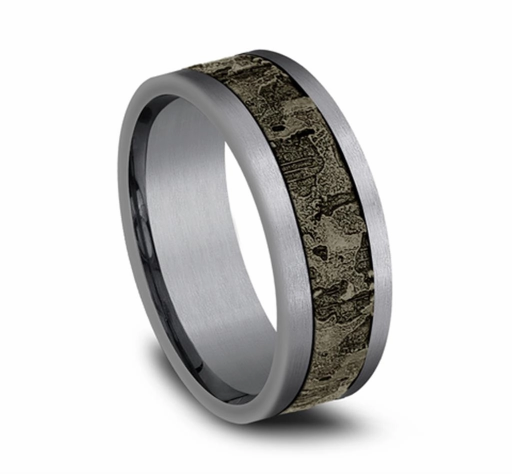 Gray Tantalum The Stud 8mm Wall Fracture Finish Wedding Band