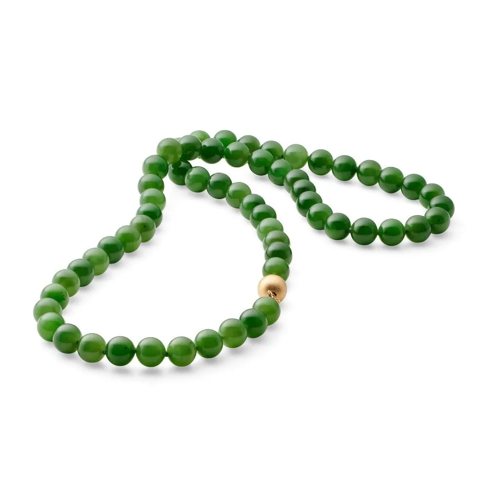 Green Nephrite Jade Long Necklace