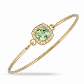 Green Amethyst & Diamond Bracelet