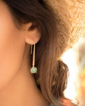 Green Aventurine Earrings ~ 18k Gold Plated~ ME049