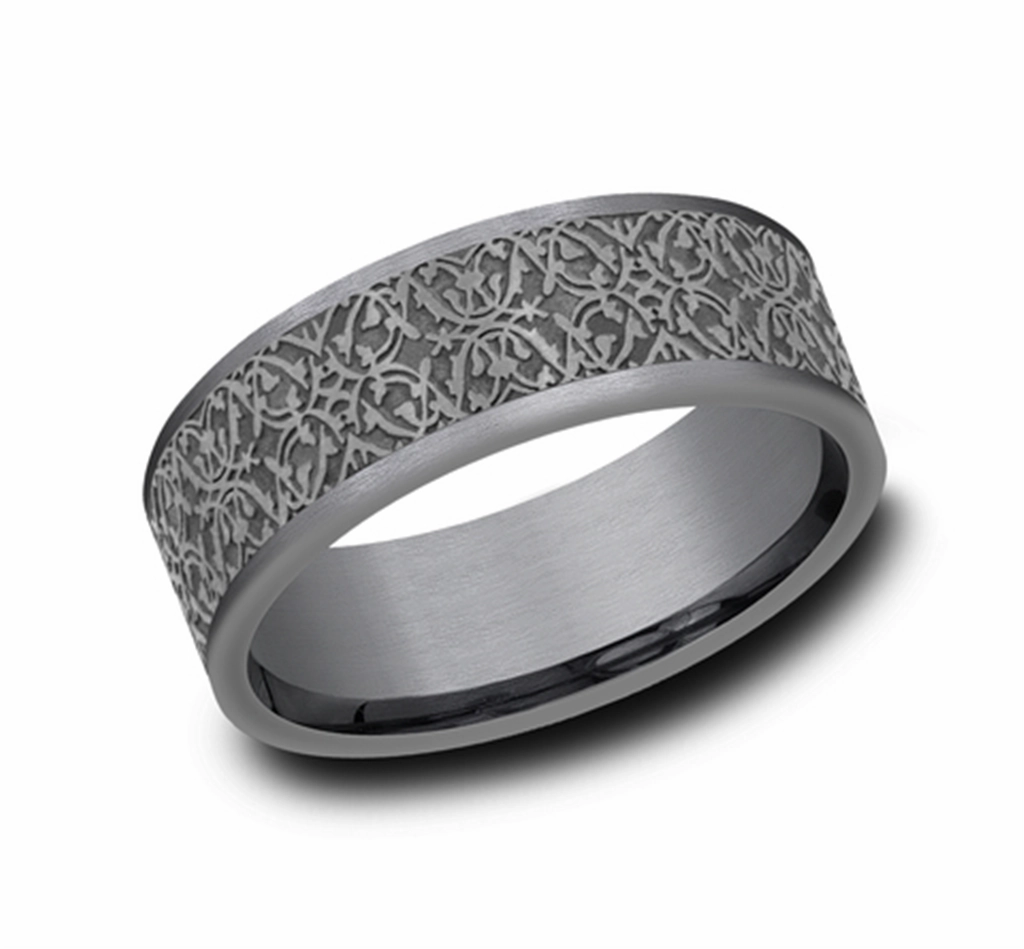 Grey Tantalum Ottoman Finish 7mm Wedding Band