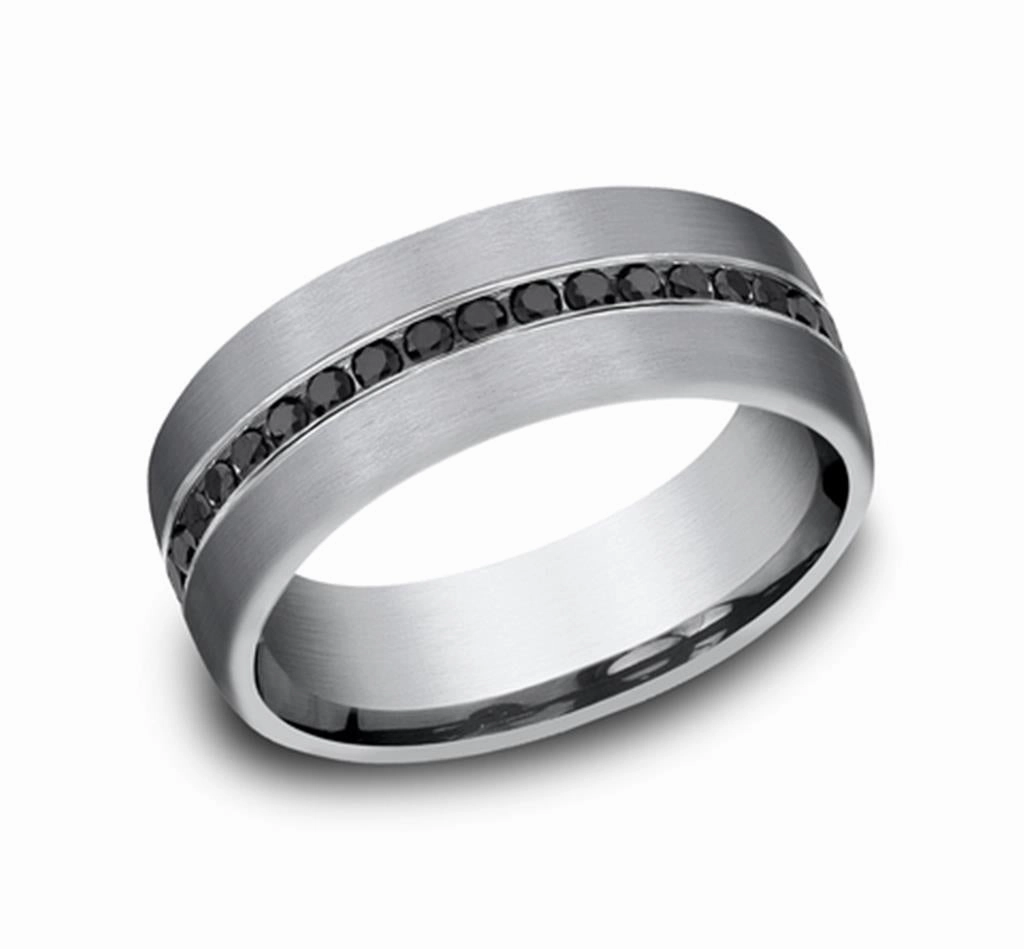 Grey Tantalum The Edison 7.5mm Black Diamond Channel Set Wedding Band