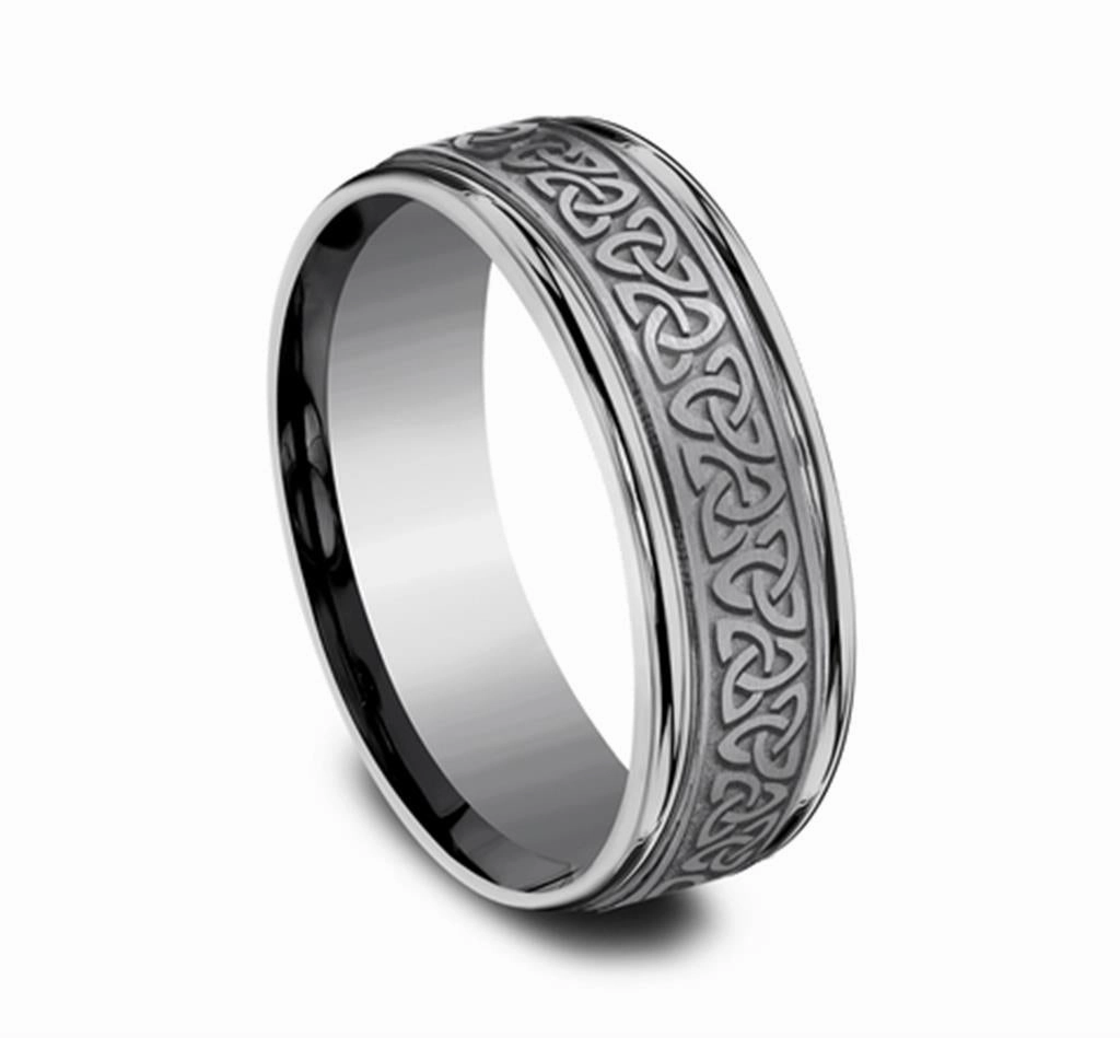 Grey Tantalum The Limerick 7mm Love Knot Triangle Wedding Band