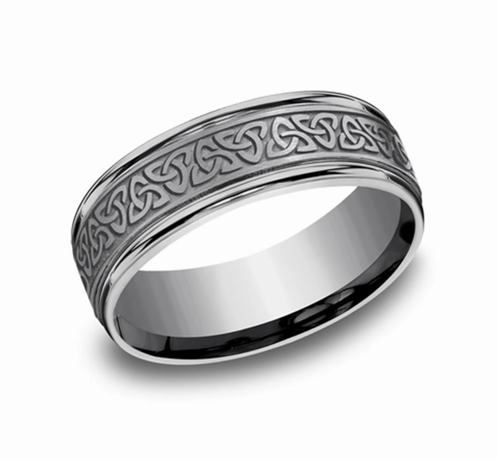 Grey Tantalum The Limerick 7mm Love Knot Triangle Wedding Band