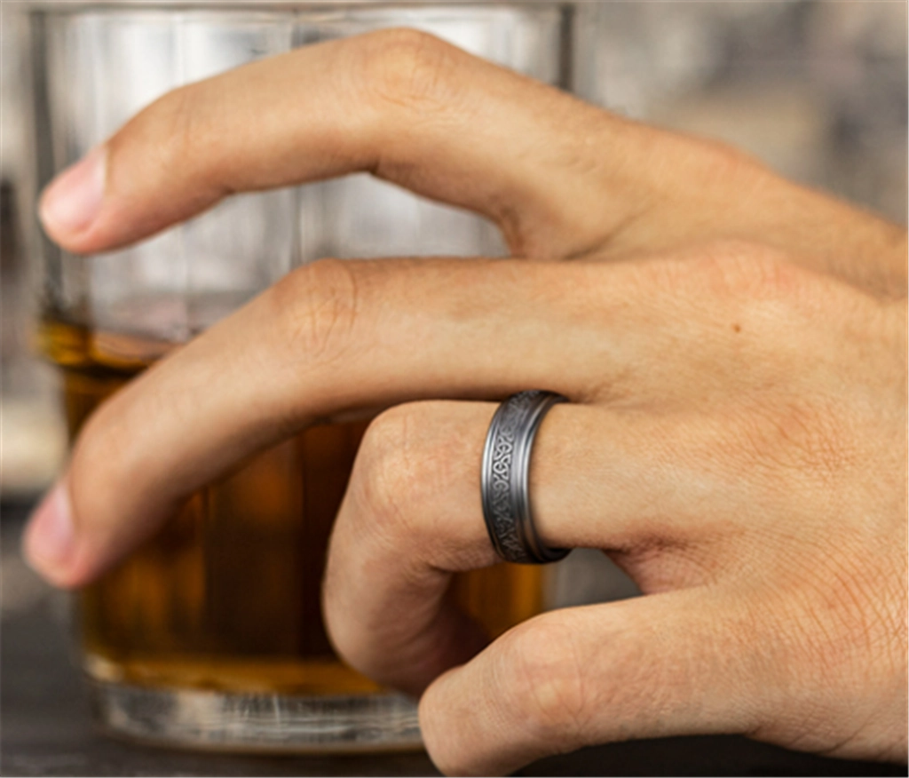Grey Tantalum The Limerick 7mm Love Knot Triangle Wedding Band