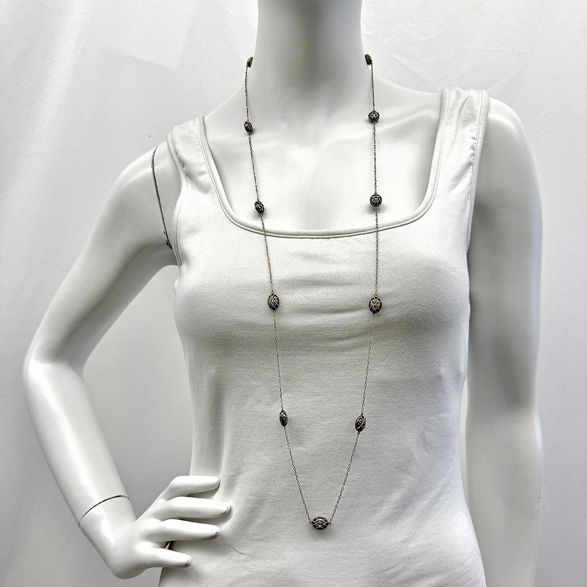 Gurhan 22K Gold and Anodized Silver Necklace with 88 Diamond