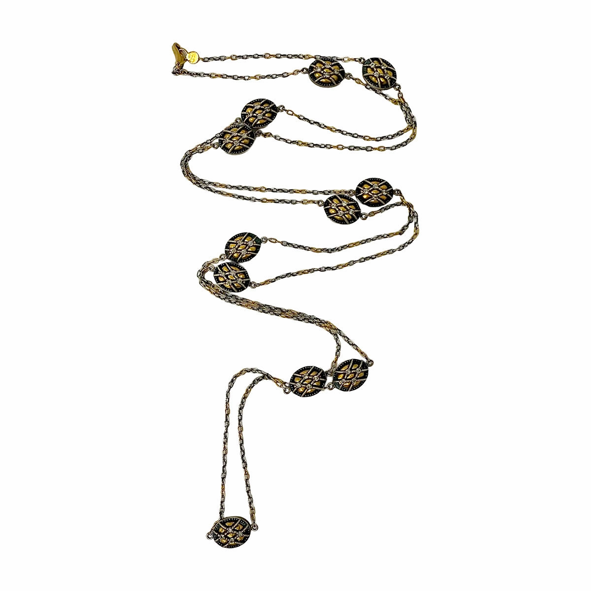 Gurhan 22K Gold and Anodized Silver Necklace with 88 Diamond