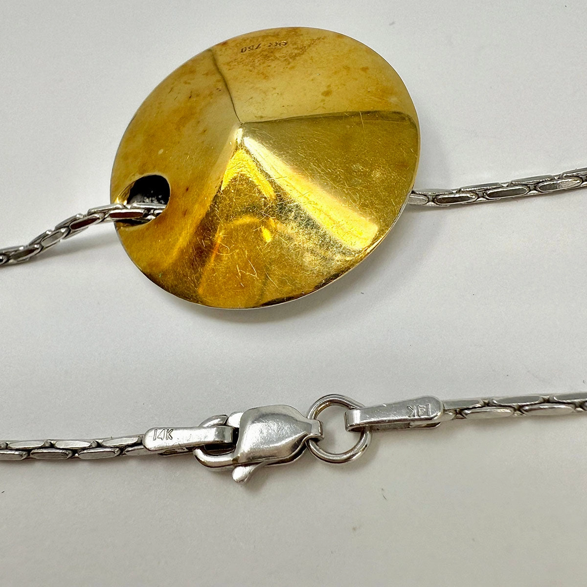 H. Stern 14K White Gold Chain Necklace with 18K Gold Pendant