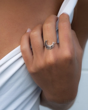 Half Moon Ring ~Sterling Silver 925~ SMR056
