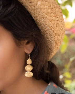 Hammered Earrings ~ Gold Plated ~  ME093