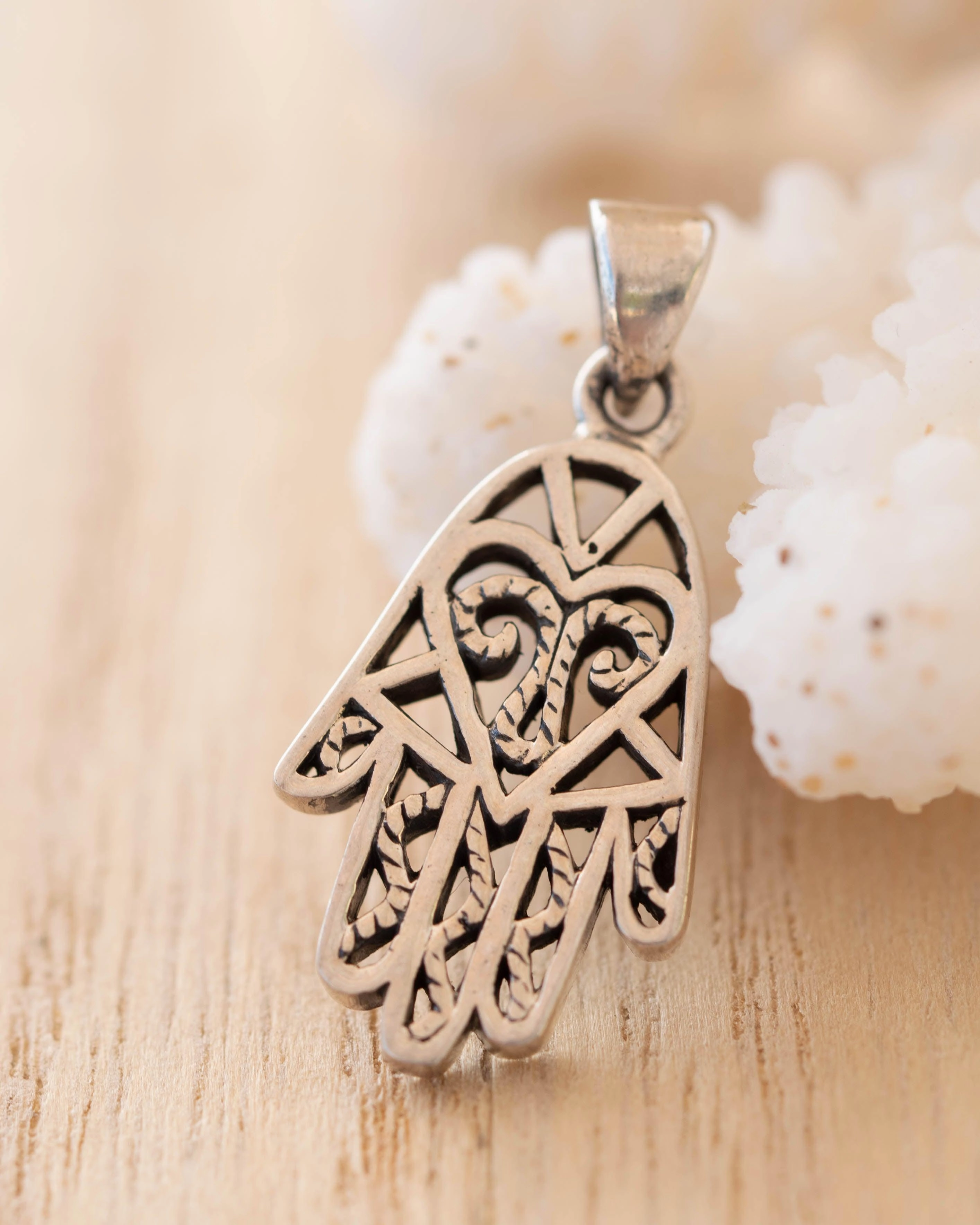 Hamsa Pendant ~ Sterling Silver ~ SMP054