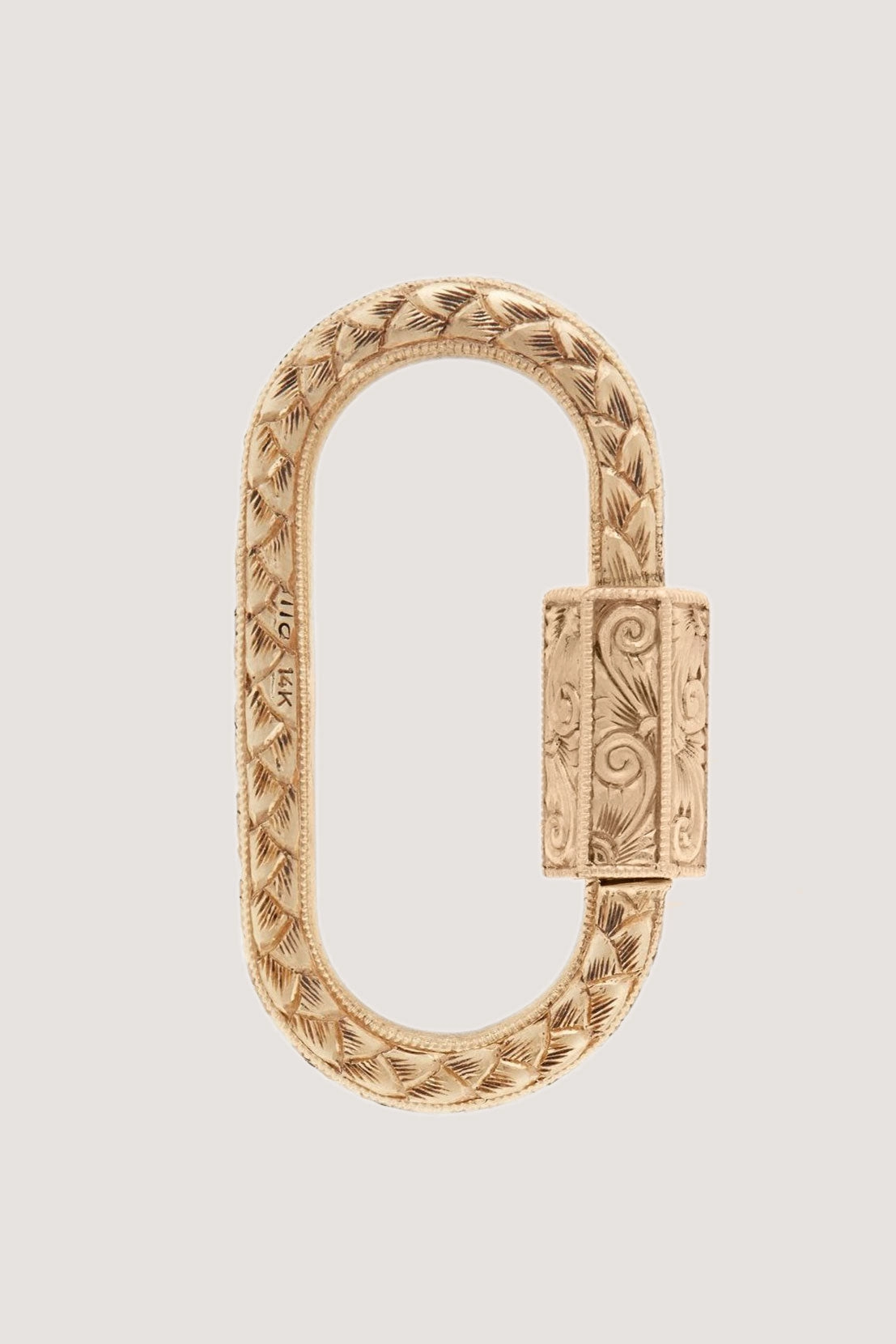 Hand Engraved Regular Lock, Yellow Gold