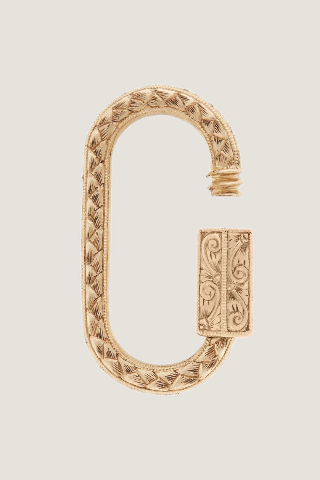 Hand Engraved Regular Lock, Yellow Gold