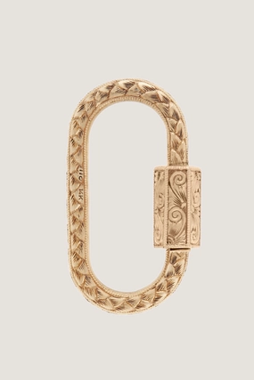 Hand Engraved Regular Lock, Yellow Gold