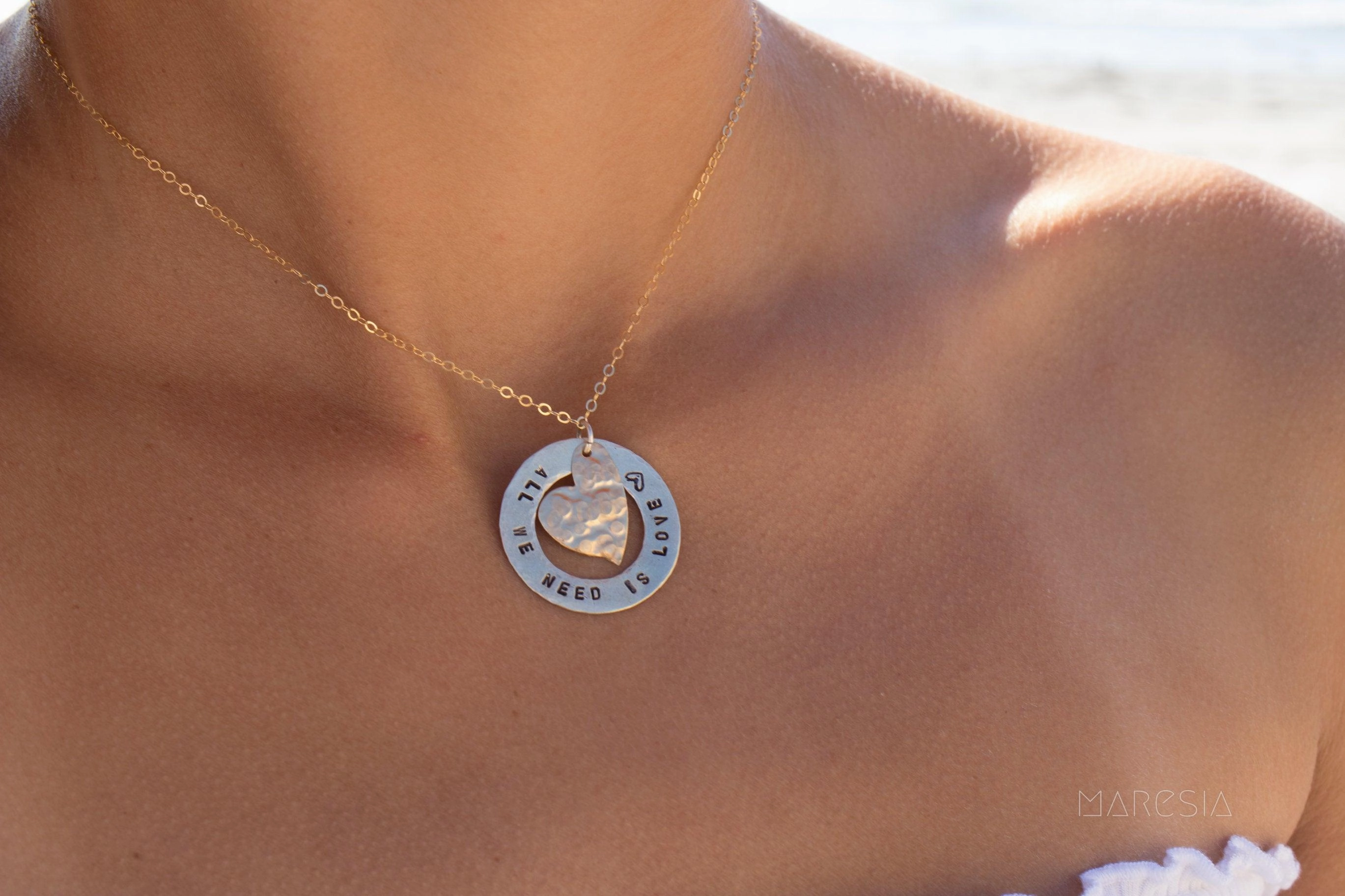 Hand Stamped Necklace ~ Sterling Silver 925 & Gold Filled~MN036