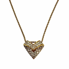 Harco 18K Gold Heart Pendant Diamond Necklace