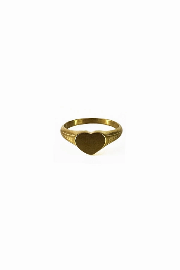 Heart Signent Ring - Gold