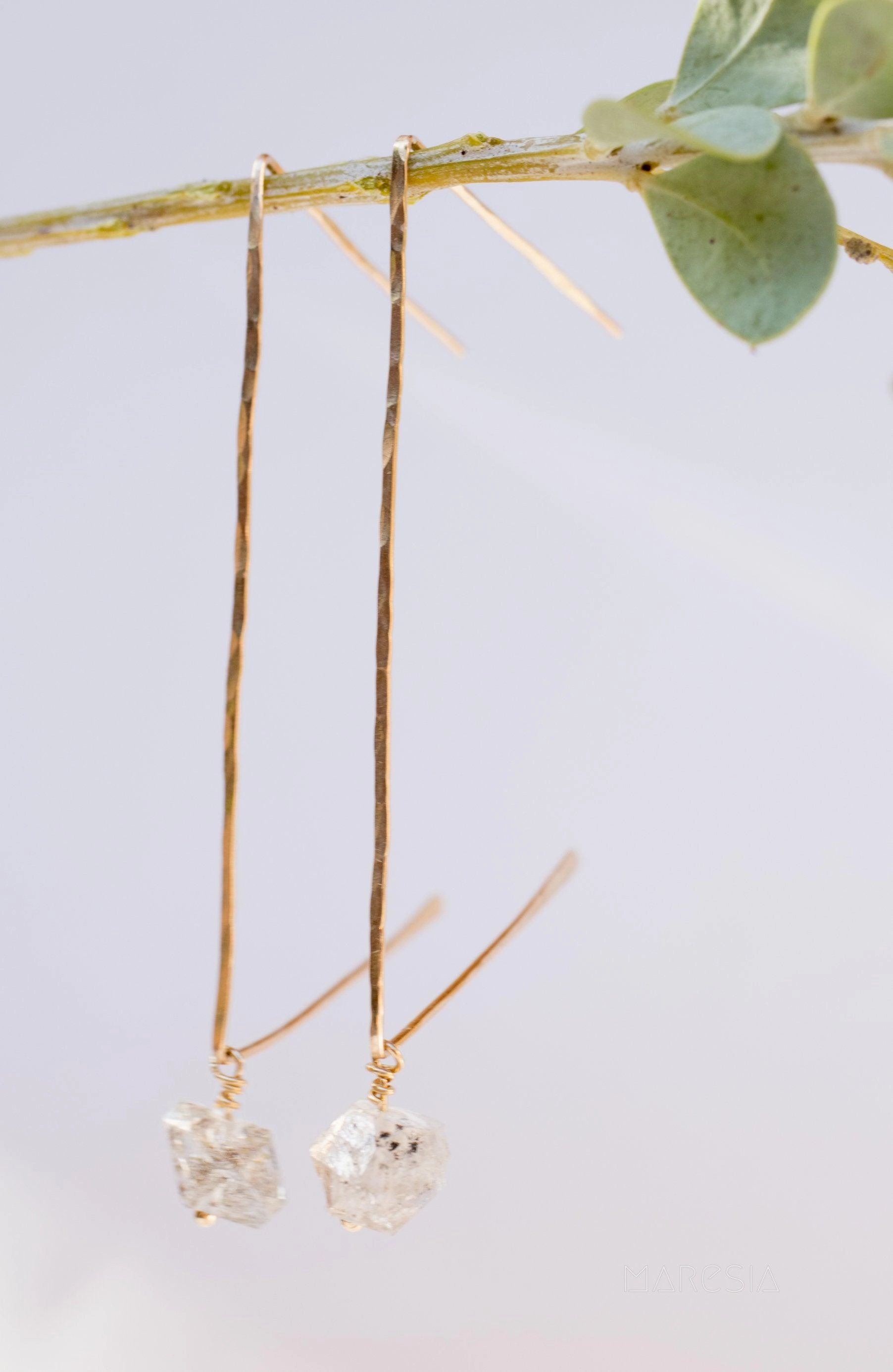 Herkimer Diamond Earrings ~ Gold Filled or Sterling Silver 925 ~ ME057