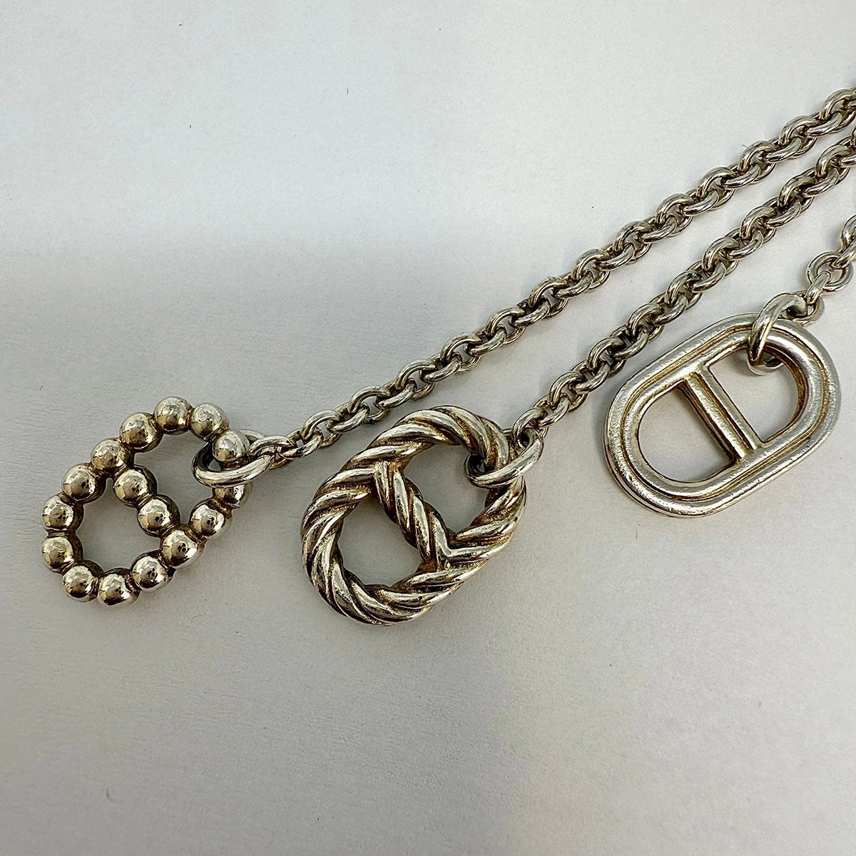 Hermes 15" Sterling Silver Chain D'Ancre Necklace