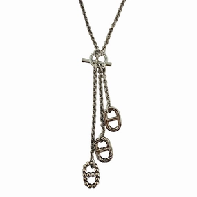 Hermes 15" Sterling Silver Chain D'Ancre Necklace
