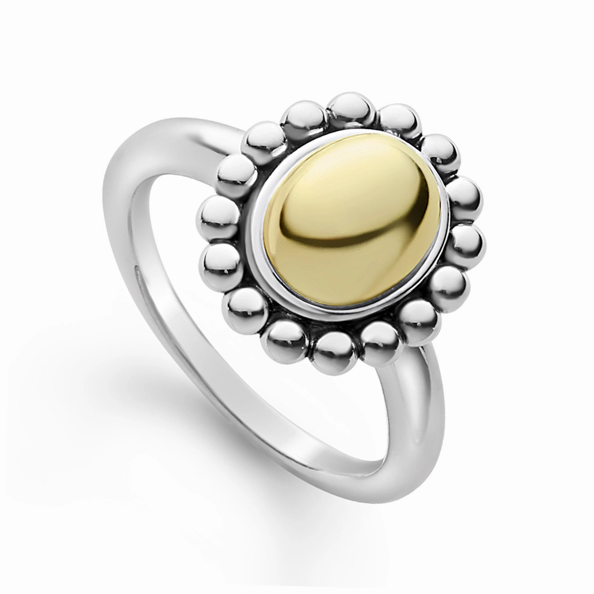 High Bar 18K Gold Caviar Dome Ring