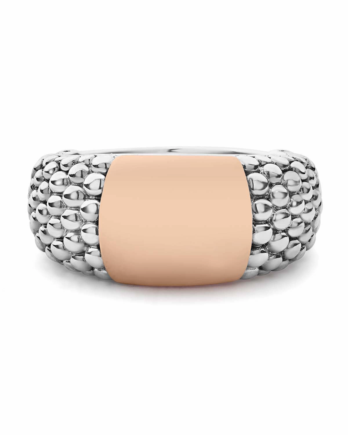 High Bar Rose Gold Station Caviar Ring