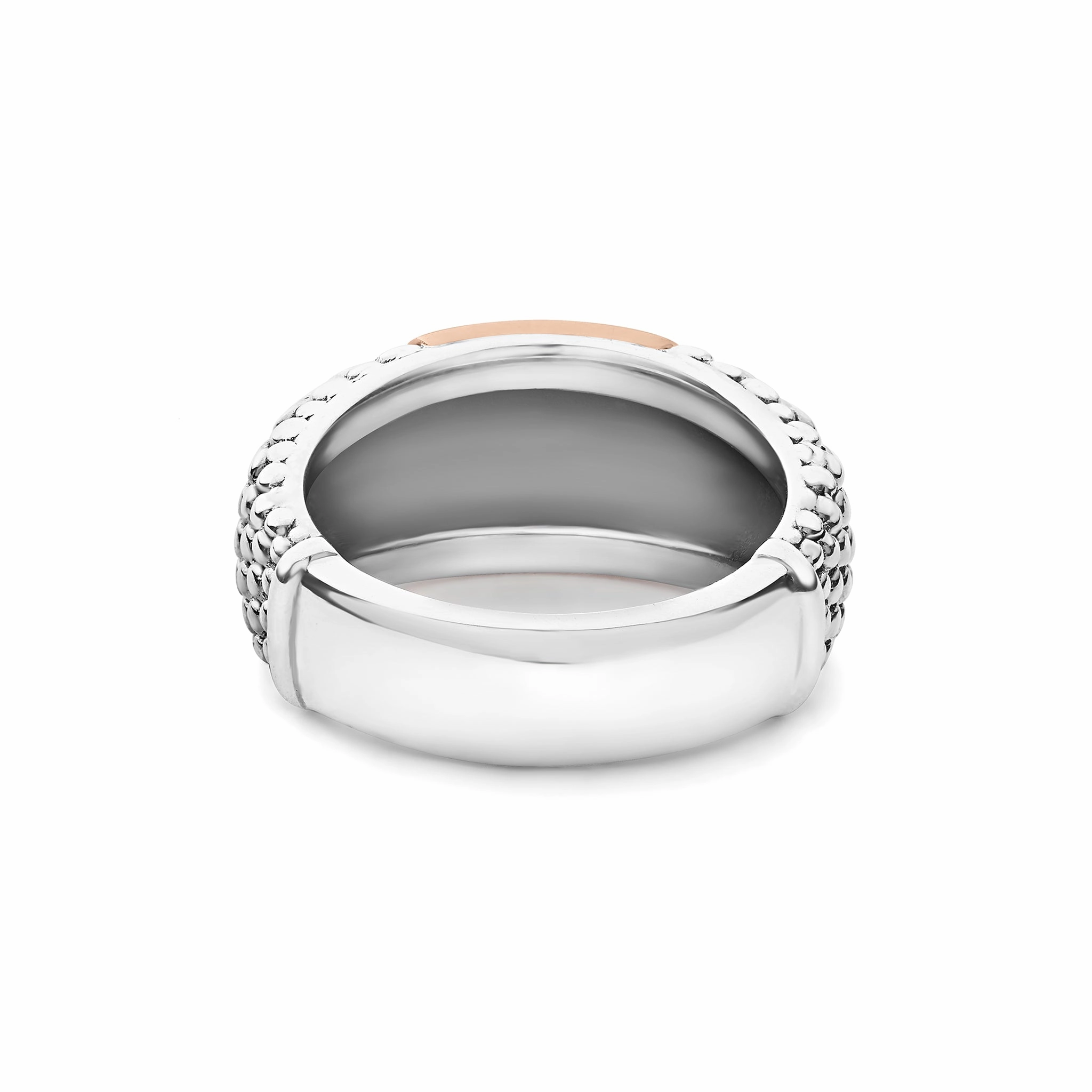 High Bar Rose Gold Station Caviar Ring