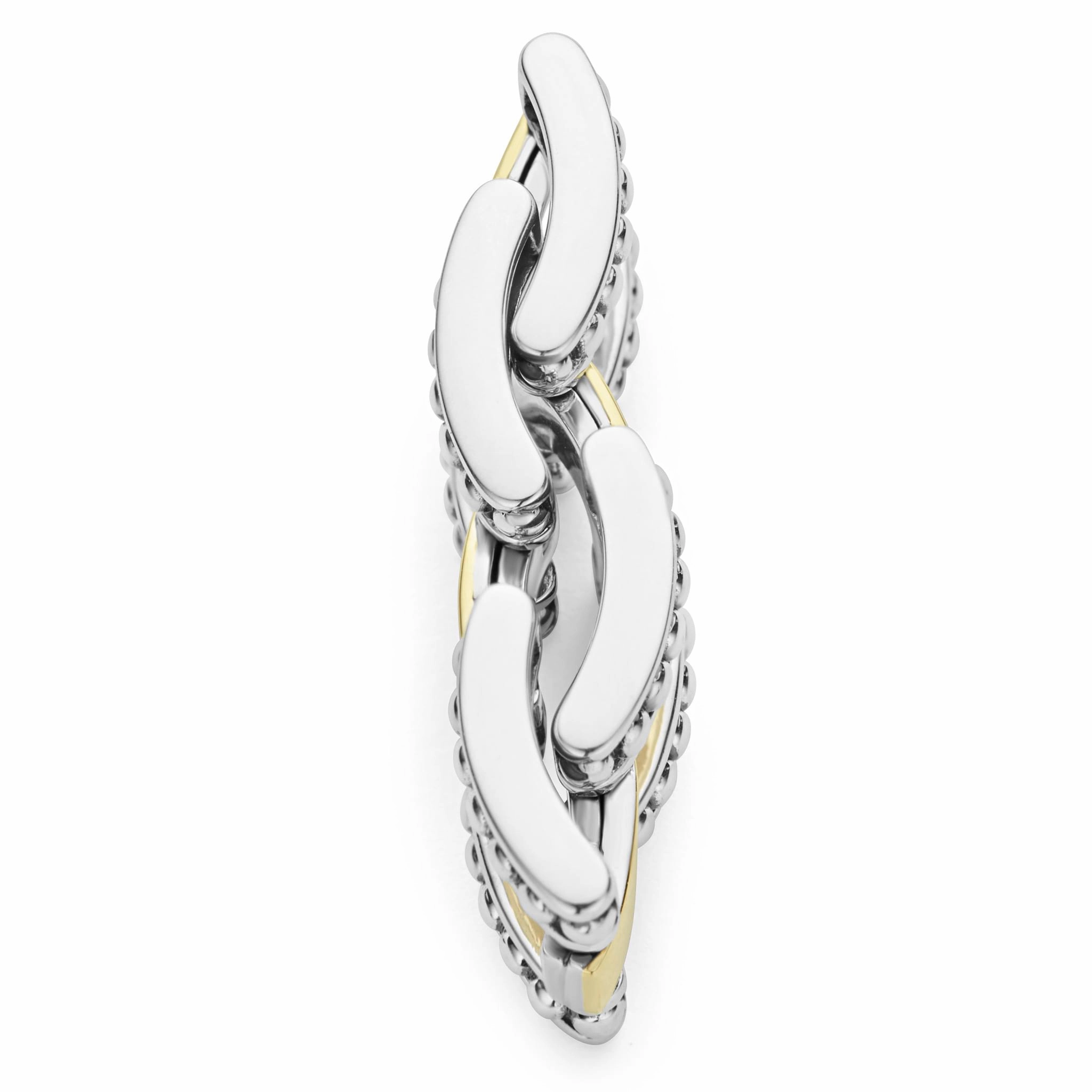 High Bar Two-Tone Caviar Link Ring